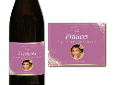 Personalised PHOTO champagne/prosecco bottle label 21st/30th/40th/50th gift-Ideal Celebration/Anniversary/Birthday/Wedding gift bottle label