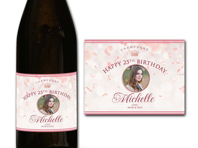 Personalised PHOTO champagne/prosecco bottle label 21st/30th/40th/50th gift-Ideal Celebration/Anniversary/Birthday/Wedding gift bottle label