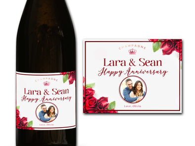 Personalised PHOTO champagne/prosecco bottle label 21st/30th/40th/50th gift-Ideal Celebration/Anniversary/Birthday/Wedding gift bottle label