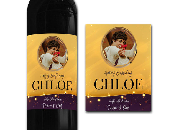 Personalised PHOTO wine bottle label 21st/30th/40th/50th gift -Ideal Celebration/Anniversary/Birthday/Wedding gift personalized bottle label