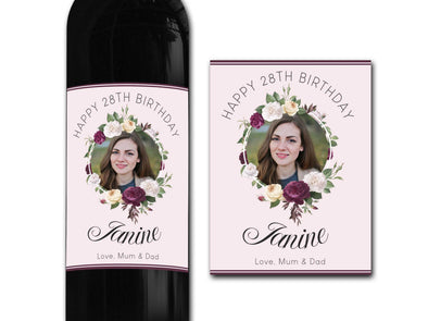 Personalised PHOTO wine bottle label 21st/30th/40th/50th gift -Ideal Celebration/Anniversary/Birthday/Wedding gift personalized bottle label