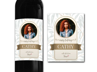 Personalised PHOTO wine bottle label 21st/30th/40th/50th gift -Ideal Celebration/Anniversary/Birthday/Wedding gift personalized bottle label