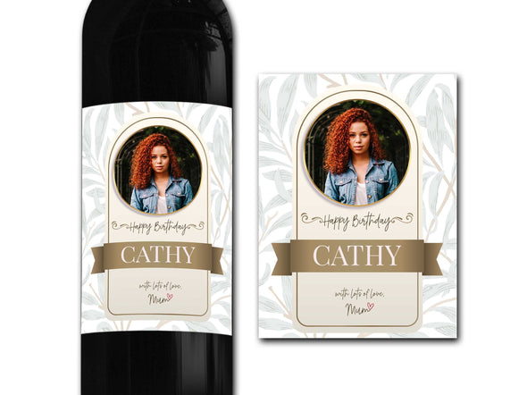 Personalised PHOTO wine bottle label 21st/30th/40th/50th gift -Ideal Celebration/Anniversary/Birthday/Wedding gift personalized bottle label