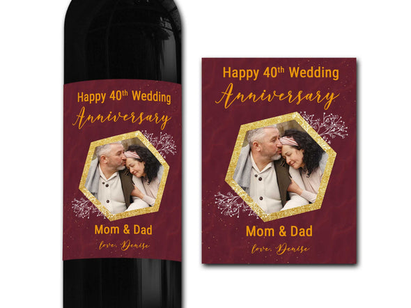 Personalised PHOTO wine bottle label 21st/30th/40th/50th gift -Ideal Celebration/Anniversary/Birthday/Wedding gift personalized bottle label