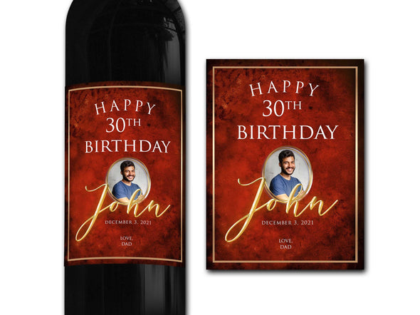 Personalised PHOTO wine bottle label 21st/30th/40th/50th gift -Ideal Celebration/Anniversary/Birthday/Wedding gift personalized bottle label