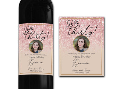 Personalised PHOTO wine bottle label 21st/30th/40th/50th gift -Ideal Celebration/Anniversary/Birthday/Wedding gift personalized bottle label