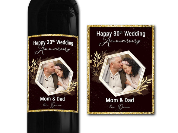 Personalised PHOTO wine bottle label 21st/30th/40th/50th gift -Ideal Celebration/Anniversary/Birthday/Wedding gift personalized bottle label