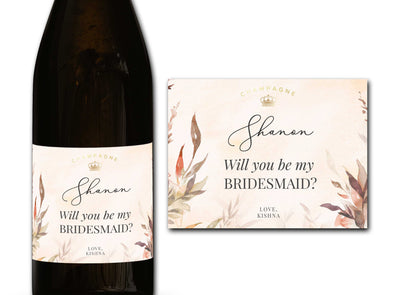 Personalised Bridesmaid Champagne/Prosecco bottle label - Ideal Celebration/Anniversary/Birthday/Wedding gift personalized bottle label
