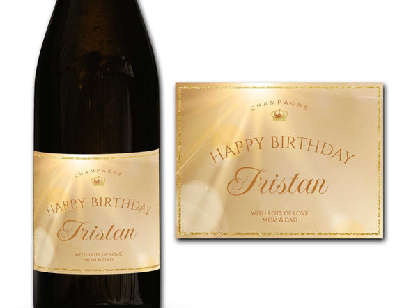 Personalised Birthday Champagne/Prosecco bottle label - Ideal Celebration/Anniversary/Birthday/Wedding gift personalized bottle label