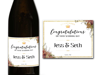 Personalised Wedding Champagne/Prosecco bottle label - Ideal Celebration/Anniversary/Birthday/Wedding gift personalized bottle label