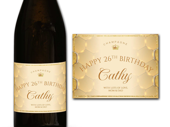 Personalised Birthday Champagne/Prosecco bottle label - Ideal Celebration/Anniversary/Birthday/Wedding gift personalized bottle label