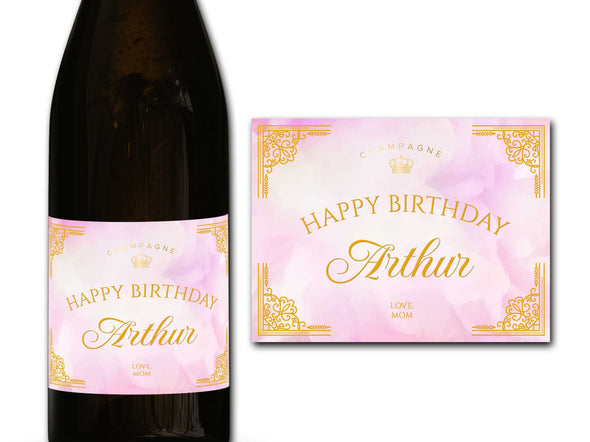 Personalised Birthday Champagne/Prosecco bottle label - Ideal Celebration/Anniversary/Birthday/Wedding gift personalized bottle label