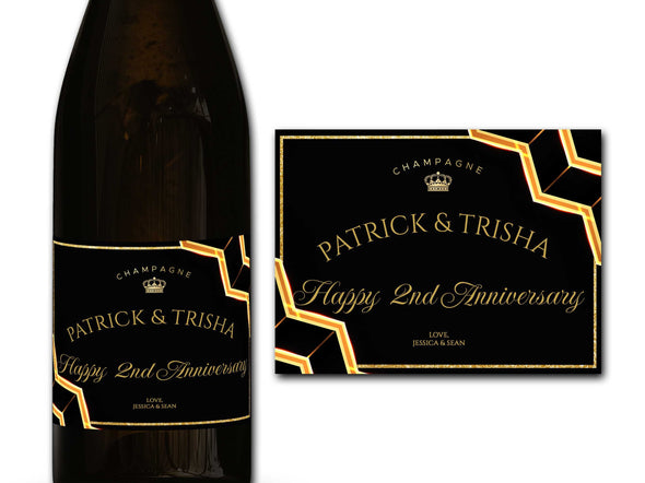 Personalised Anniversary Champagne/Prosecco bottle label - Ideal Celebration/Anniversary/Birthday/Wedding gift personalized bottle label