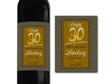 Personalised Birthday Wine bottle label - Ideal Celebration/Anniversary/Birthday/Wedding gift personalized bottle label