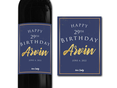 Personalised Birthday Wine bottle label - Ideal Celebration/Anniversary/Birthday/Wedding gift personalized bottle label