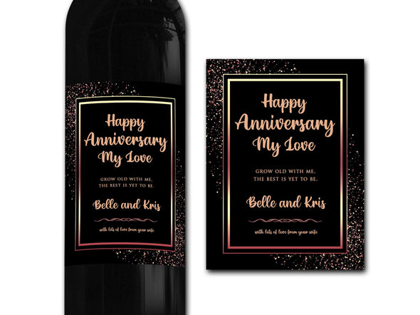 Personalised Anniversary Wine bottle label - Ideal Celebration/Anniversary/Birthday/Wedding gift personalized bottle label