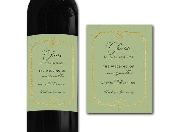 Personalised Wedding Wine bottle label - Ideal Celebration/Anniversary/Birthday/Wedding gift personalized bottle label