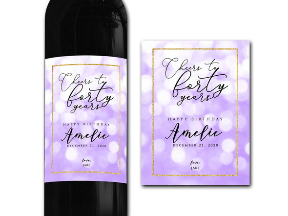 Personalised Birthday Wine bottle label - Ideal Celebration/Anniversary/Birthday/Wedding gift personalized bottle label