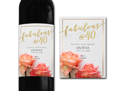 Personalised Birthday Wine bottle label - Ideal Celebration/Anniversary/Birthday/Wedding gift personalized bottle label