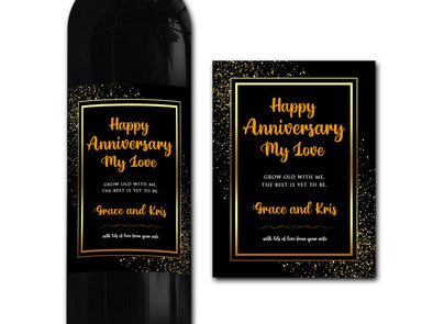 Personalised Anniversary Wine bottle label - Ideal Celebration/Anniversary/Birthday/Wedding gift personalized bottle label