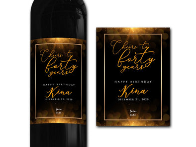 Personalised Birthday Wine bottle label - Ideal Celebration/Anniversary/Birthday/Wedding gift personalized bottle label