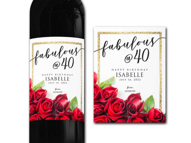 Personalised Birthday Wine bottle label - Ideal Celebration/Anniversary/Birthday/Wedding gift personalized bottle label