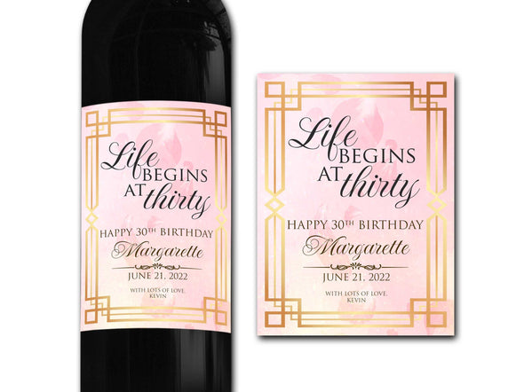 Personalised Birthday Wine bottle label - Ideal Celebration/Anniversary/Birthday/Wedding gift personalized bottle label