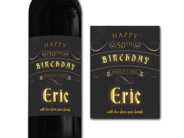 Personalised Wine bottle label - Ideal Celebration/Anniversary/Birthday/Wedding gift personalized bottle label