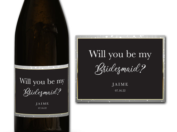 Personalised Bridesmaid Champagne/Prosecco bottle label - Ideal Celebration/Anniversary/Birthday/Wedding gift personalized bottle label