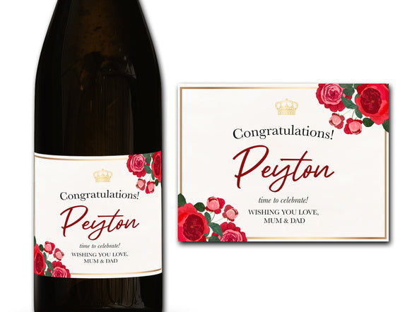 Personalised Congratulations Champagne/Prosecco bottle label - Ideal Celebration/Anniversary/Birthday/Wedding gift personalized bottle label