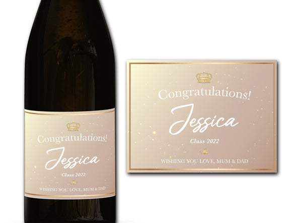 Personalised Congratulations Champagne/Prosecco bottle label - Ideal Celebration/Anniversary/Birthday/Wedding gift personalized bottle label