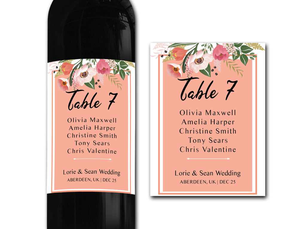 Personalised Wedding table label 21st/30th/40th/50th gift -Ideal Celeb