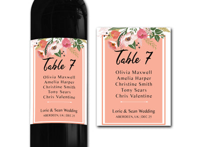 Personalised Wedding table label 21st/30th/40th/50th gift -Ideal Celebration/Anniversary/Birthday/Wedding gift personalized bottle label