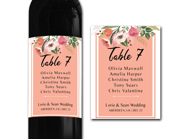 Table Event Label Personalised Wedding table label 21st/30th/40th/50th gift -Ideal Celeb