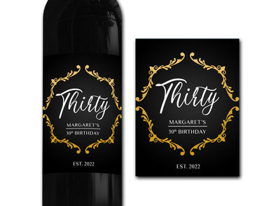 Personalised wine bottle label 21st/30th/40th/50th gift -Ideal Celebration/Anniversary/Birthday/Wedding gift personalized bottle label