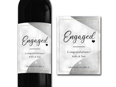 Personalised engagement wine bottle label 21st/30th/40th/50th gift -Ideal Celebration/Anniversary/Birthday/Wedding gift bottle label