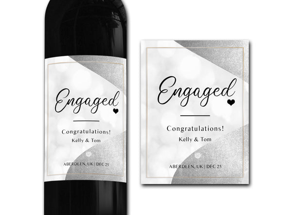 Personalised engagement wine bottle label 21st/30th/40th/50th gift -Ideal Celebration/Anniversary/Birthday/Wedding gift bottle label