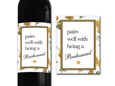 Personalised bridesmaid wine bottle label 21st/30th/40th/50th gift -Ideal Celebration/Anniversary/Birthday/Wedding gift bottle label