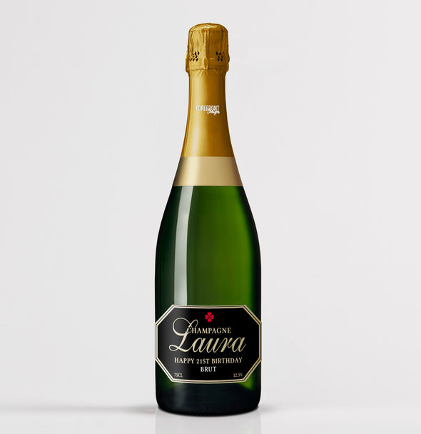 Personalised champagne bottle label - Forefrontdesigns