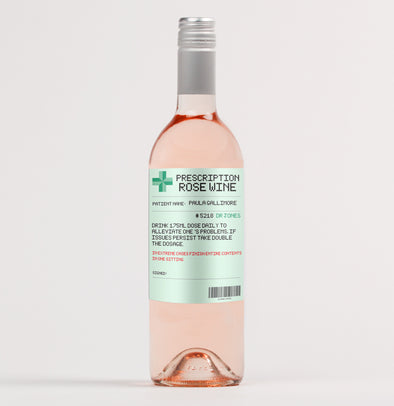 Prescription rose wine bottle label - Forefrontdesigns