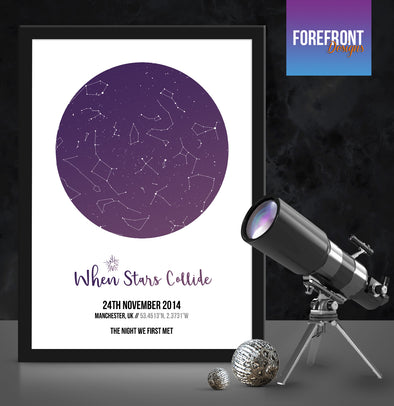Personalised star map/sky constellation - Forefrontdesigns