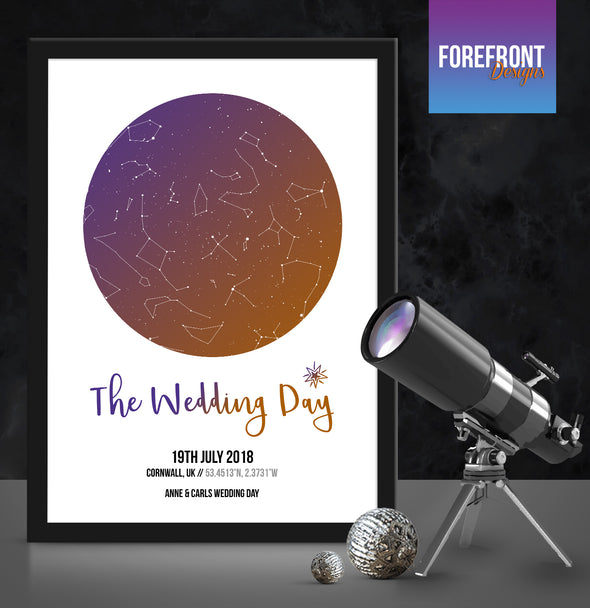 Personalised star map/sky constellation - Forefrontdesigns