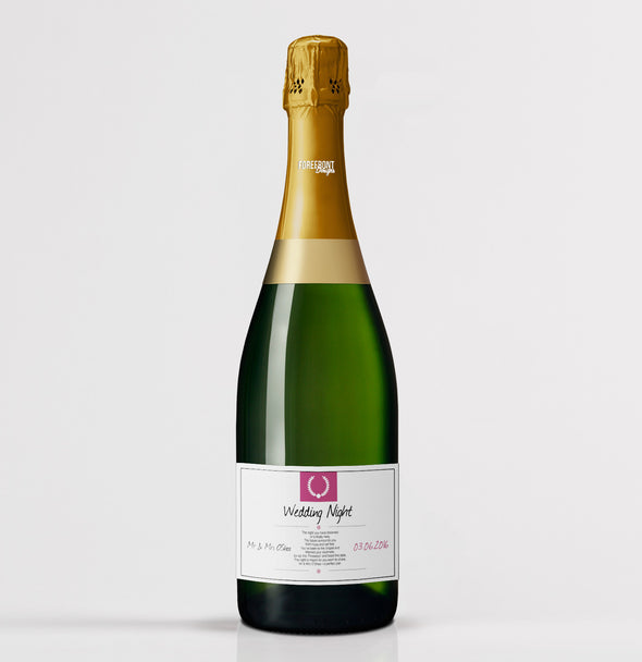 Personalised Wedding night champagne/prosecoo bottle label - Forefrontdesigns