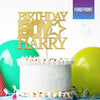 Personalised BIRTHDAY BOY glitter cake topper - Any wording/details - Forefrontdesigns