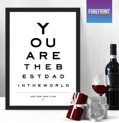 Personalised Eye chart print - Ideal father's day/mother's day gift - Forefrontdesigns