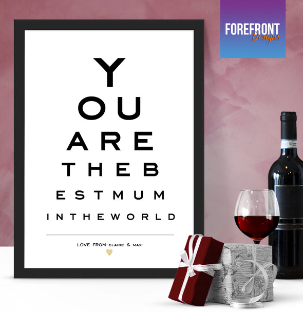 Personalised Eye chart print - Ideal father's day/mother's day gift - Forefrontdesigns