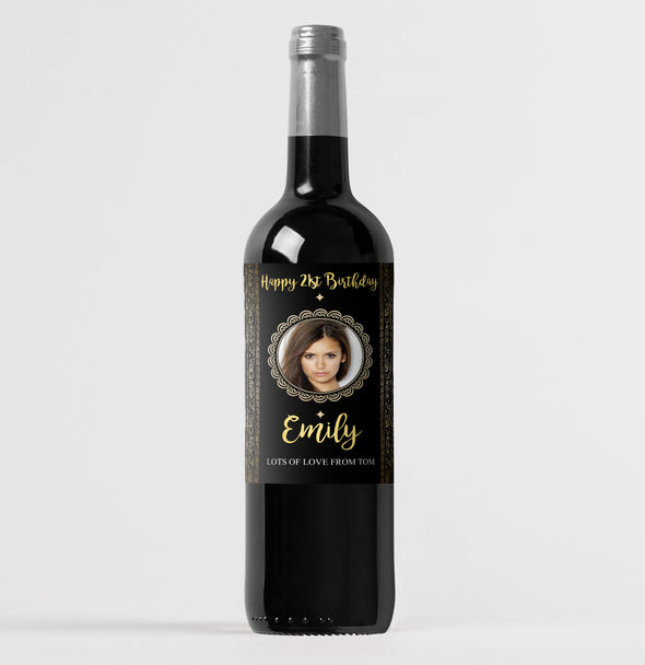 Personalised PHOTO wine bottle label - Forefrontdesigns