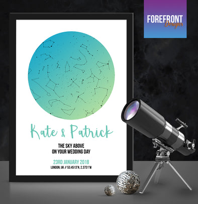 Personalised star map/sky constellation - Forefrontdesigns