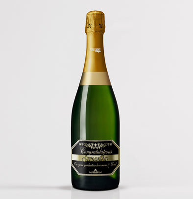 Personalised congratulations champagne bottle label - Forefrontdesigns