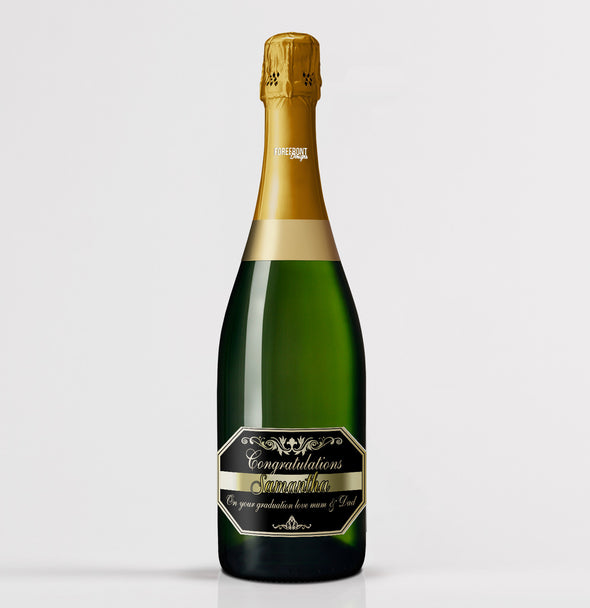 Personalised congratulations champagne bottle label - Forefrontdesigns